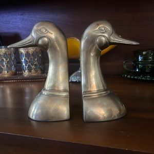 Brass duck book ends